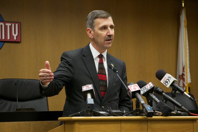 Tulsa County District Attorney Steve Kunzweiler announces he has charged Tulsa Police Officer Betty Shelby with first-degree manslaughter. DYLAN GOFORTH/The Frontier